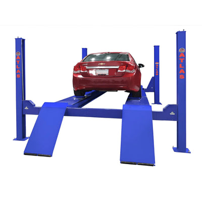 Atlas PVL14 Platinum ALI Certified 14,000 lb 4-Post Lift with RJ7 Rolling Jacks Combo