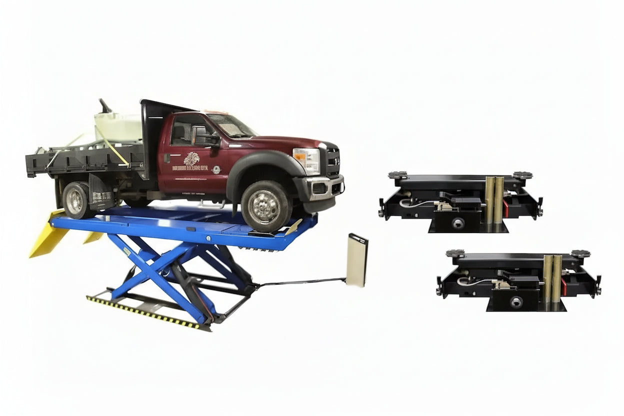 Atlas PX16A Scissor Alignment Lift with RJ8 Rolling Bridge Jacks Combo
