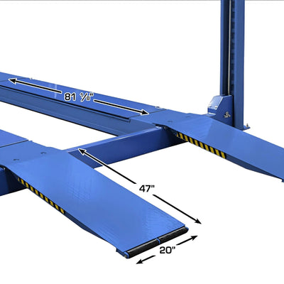 Atlas PVL14 Platinum ALI Certified 14,000 lb 4-Post Lift with RJ7 Rolling Jacks Combo