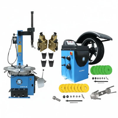 Atlas TC289 Motorcycle Tire Changer with WB11 Wheel Balancer Deluxe Combo