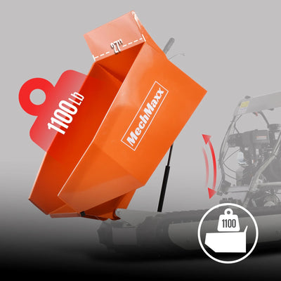 MechMaxx 1100 lb Load Capacity Petrol Engine Powered Track Mini Dumper, Model D50MA