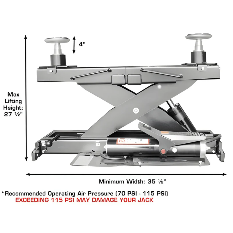 Atlas PVL14 Platinum ALI Certified 14,000 lb 4-Post Lift with RJ7 Rolling Jacks Combo