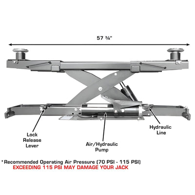 Atlas Platinum RJ7000 7,000 lb ALI Certified Air/Hydraulic Rolling Bridge Jack – Commercial Grade Wheel Service Jack