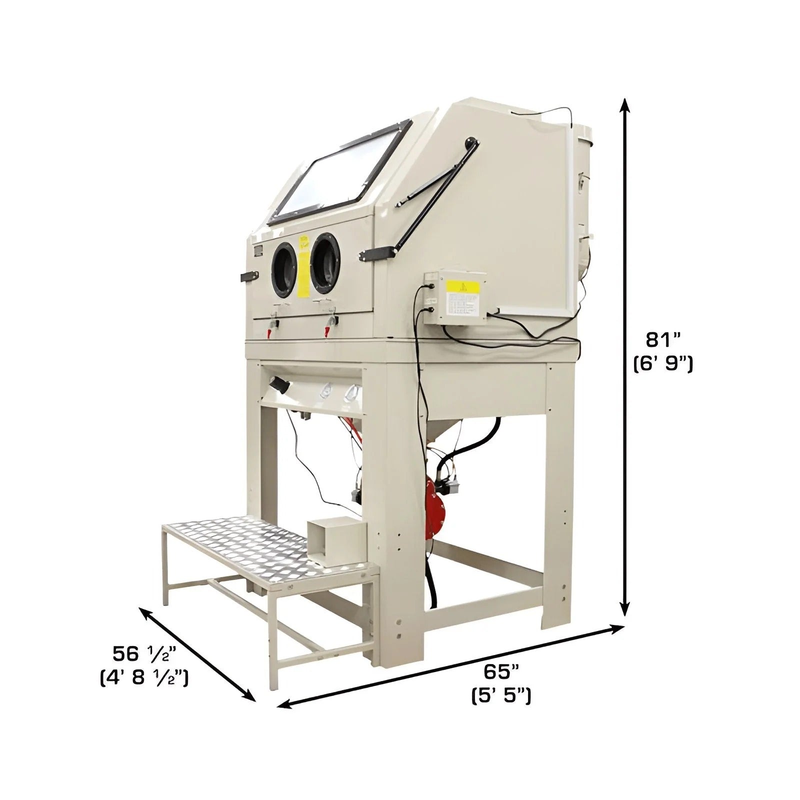 Atlas PSBC990 Extra Large Pressurized Sandblast Cabinet with Vacuum System and LED Lighting