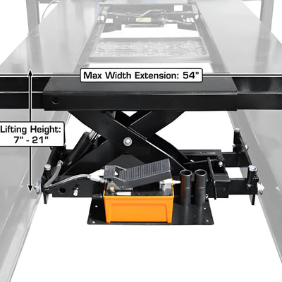 Atlas RJ6 6,000 lb Air/Hydraulic Rolling Bridge Jack – Heavy-Duty Wheel Service Jack for 4-Post Lifts
