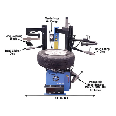Atlas TC229DAA Rim Clamp Tire Changer with Dual Assist Arms – Commercial Grade