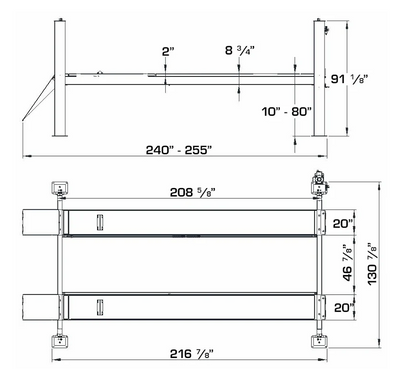 Atlas 414 14,000 lb Heavy-Duty 4-Post Lift