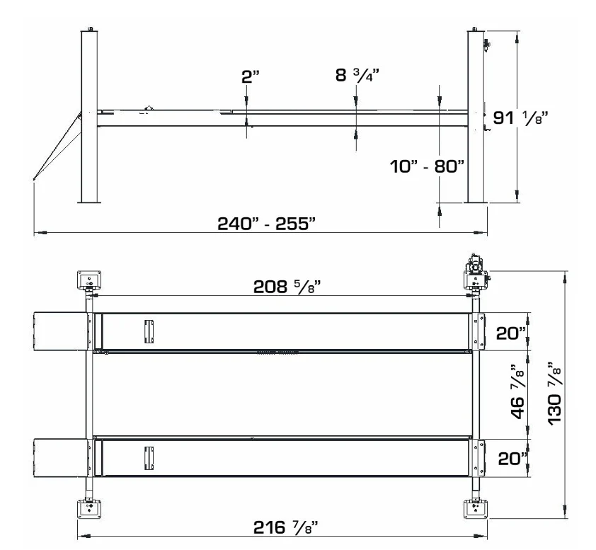 Atlas 414 14,000 lb Heavy-Duty 4-Post Lift