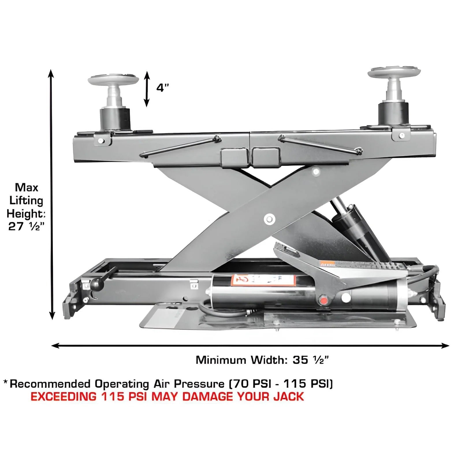 Atlas Platinum RJ7000 7,000 lb ALI Certified Air/Hydraulic Rolling Bridge Jack – Commercial Grade Wheel Service Jack