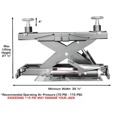Atlas Platinum RJ7000 7,000 lb ALI Certified Air/Hydraulic Rolling Bridge Jack – Commercial Grade Wheel Service Jack