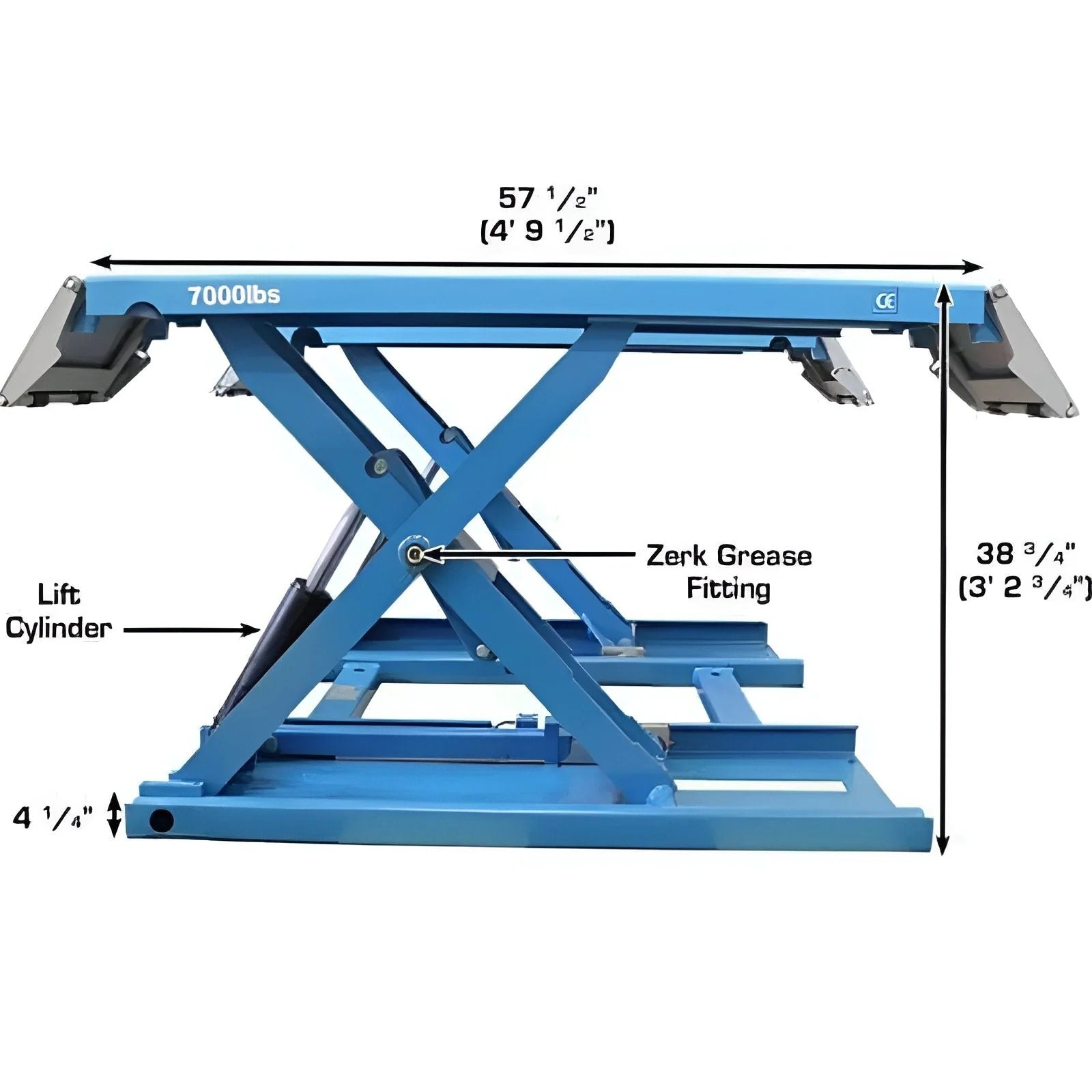 Atlas 7K Kwik-Bay Portable Mid-Rise Scissor Lift with 7,000 lb Capacity and Open Center Design