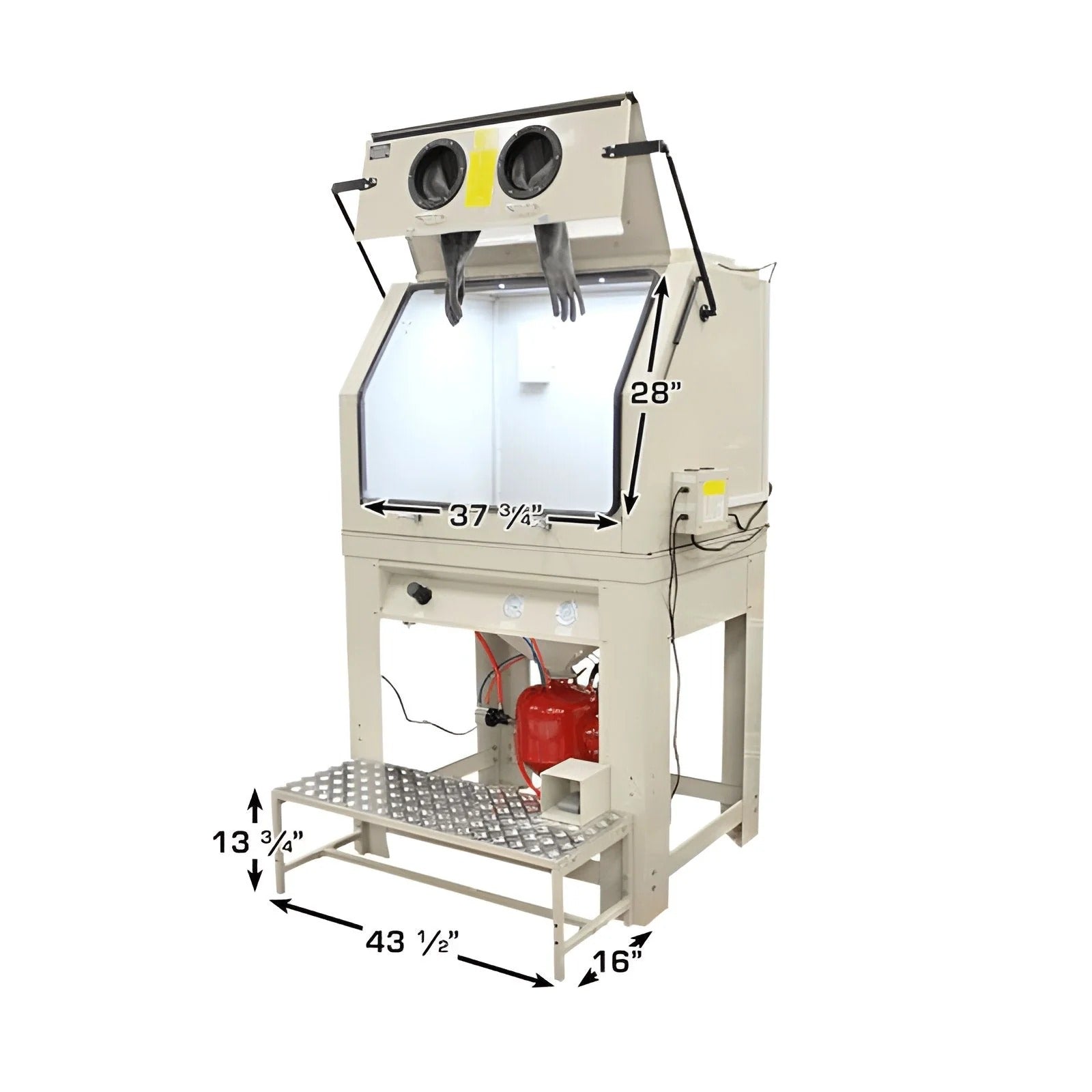 Atlas PSBC990 Extra Large Pressurized Sandblast Cabinet with Vacuum System and LED Lighting