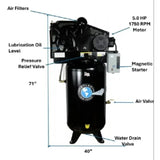 Atlas Air Force AF8 5HP 80-Gallon Air Compressor – Commercial Duty