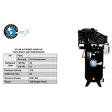 Atlas Air Force AF9P 7.5HP Air Compressor with 80-Gallon Tank and Plus Package