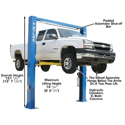 Atlas OHX10000X 10,000 lb Extra-Tall Heavy-Duty 2-Post Lift – Commercial Grade