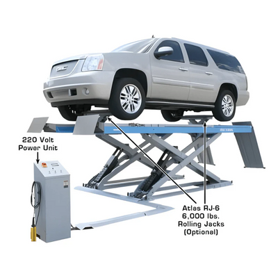 Atlas 12AWFSL 12,000 lb Alignment Scissor Lift with RJ6 Rolling Jacks Combo