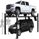 Atlas APEX9 ALI Certified 9,000 lb 4-Post Car Lift with RJ6 Rolling Bridge Jacks Combo