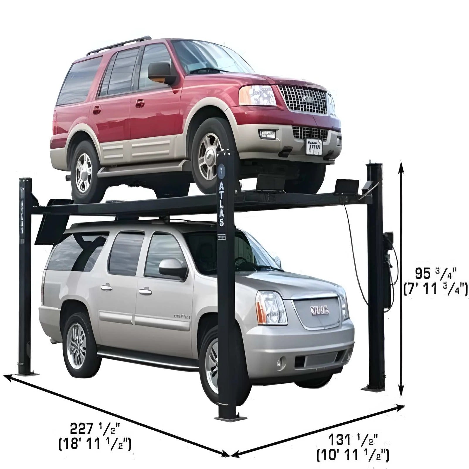 Atlas PRO9000 9,000 lb 4-Post Lift with Dual RJ35 Sliding Jacks – Garage Combo