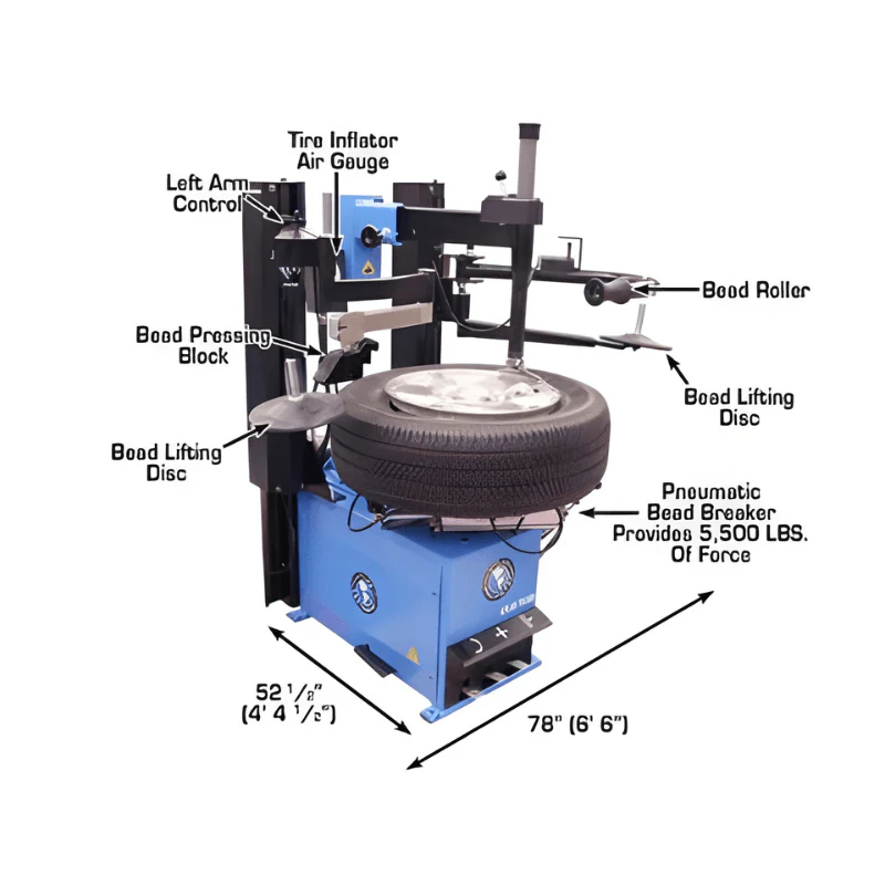 Atlas TC229DAA Rim Clamp Tire Changer with Dual Assist Arms – Commercial Grade