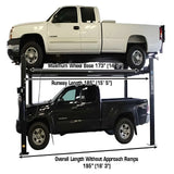 Atlas PRO8000EXT-L 8,000 lb 4-Post Lift with Dual RJ35 Sliding Bridge Jacks Combo