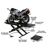 Atlas CycleLift Air-Operated Motorcycle Lift with 1,000 lb Capacity and Extended Platform (WILL CALL)