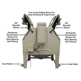 Atlas SBC1200 Extra Large Sandblast Cabinet with Dual Doors, Dual Guns, and Vacuum Dust Collection