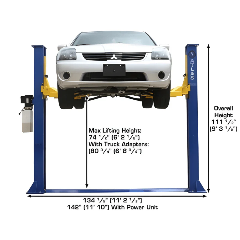 Atlas 9KBPX 9,000 lb Baseplate 2-Post Vehicle Lift