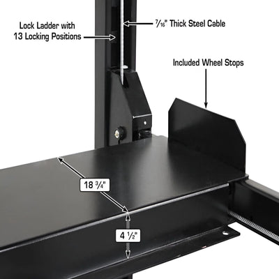 Atlas APEX8 ALI Certified 8,000 lb 4-Post Lift with Dual RJ35 Sliding Bridge Jacks Combo