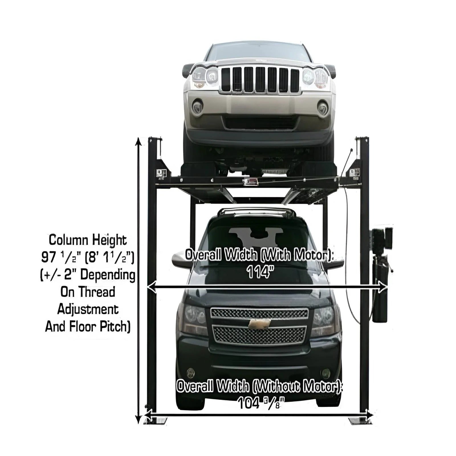 Atlas PRO8000EXT 4-Post Lift with Pro-Floor Garage Storage System Combo