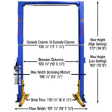 Atlas PVL12 ALI Certified 12,000 lb Overhead 2-Post Lift
