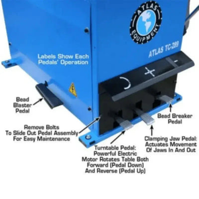 Atlas TC289 Motorcycle Tire Changer with WB11 Wheel Balancer Deluxe Combo
