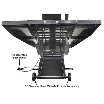 Atlas ACL XLT Air-Operated Motorcycle and ATV Lift with Side Extensions and 1,000 lb Capacity