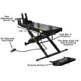 Atlas CycleLift Air-Operated Motorcycle Lift with 1,000 lb Capacity and Extended Platform (WILL CALL)