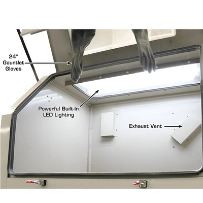 Atlas PSBC990 Extra Large Pressurized Sandblast Cabinet with Vacuum System and LED Lighting