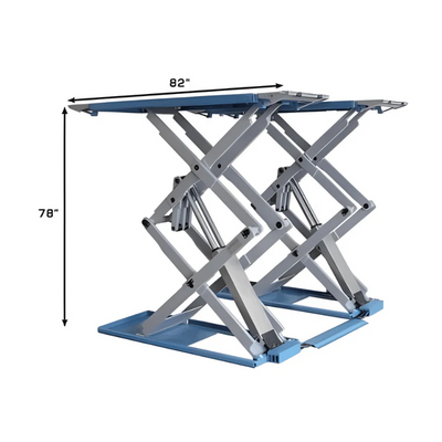 Atlas SLP9K Full-Rise Scissor Lift with 9,000 lb Capacity and Low-Profile Open Center Design