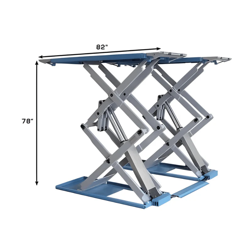 Atlas SLP9K Full-Rise Scissor Lift with 9,000 lb Capacity and Low-Profile Open Center Design