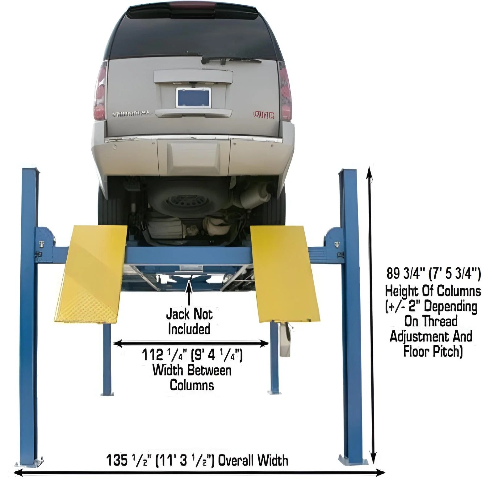 Atlas 412 Commercial 12,000 lb 4-Post Lift with RJ6 Rolling Jacks Combo