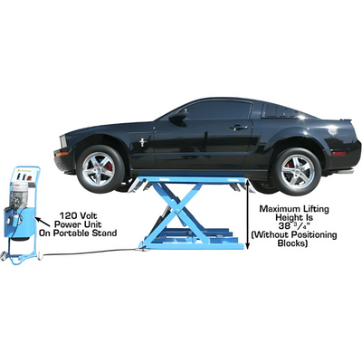 Atlas 7K Kwik-Bay Portable Mid-Rise Scissor Lift with 7,000 lb Capacity and Open Center Design