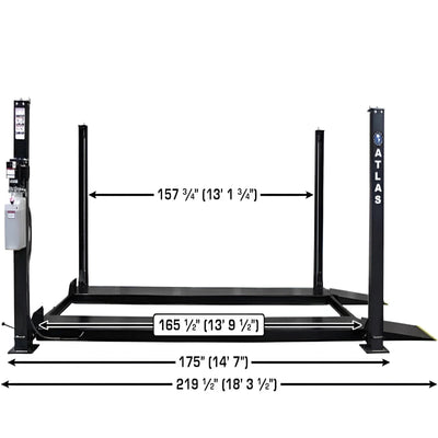 Atlas APEX9 ALI Certified 9,000 lb Capacity 4-Post Vehicle Lift