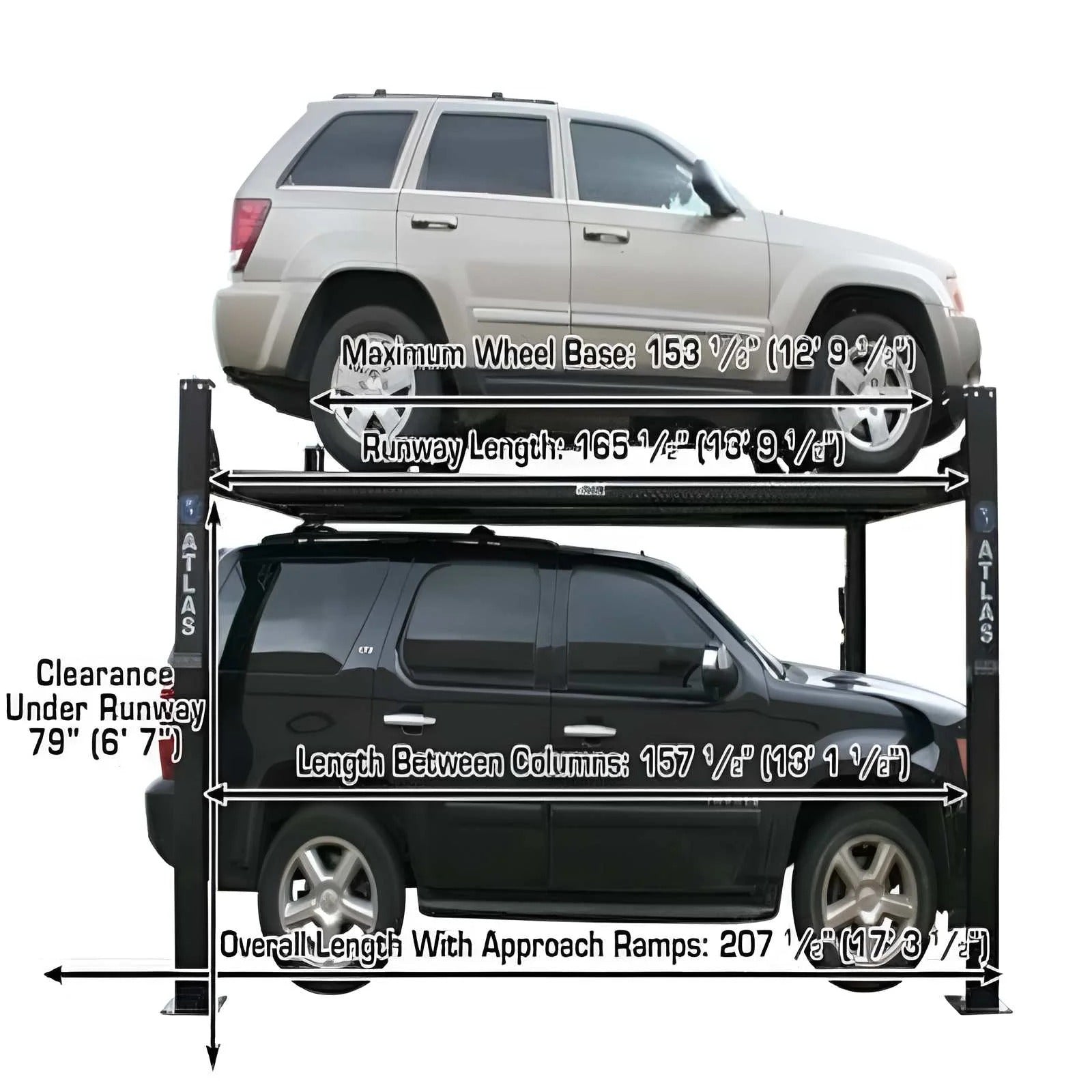Atlas PRO8000EXT 4-Post Lift with Pro-Floor Garage Storage System Combo