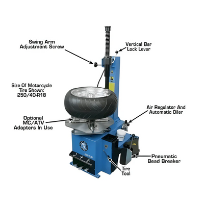 Atlas TC221 Rim Clamp Tire Changer – Swing Arm Tire Machine for Home & Light Commercial Use