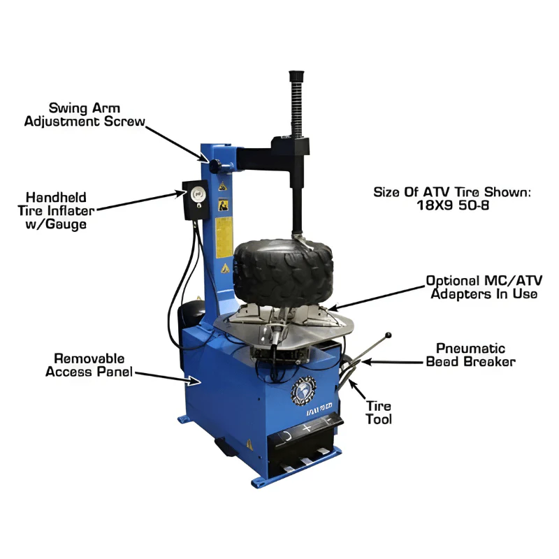 Atlas TC229 Rim‑Clamp Tire Changer with Beadblaster