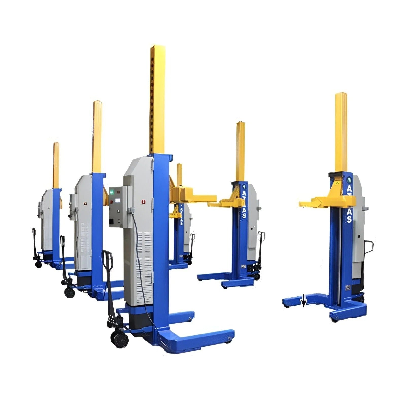 Atlas ALI Certified 111,000 lb Battery-Powered Mobile Column Lift System