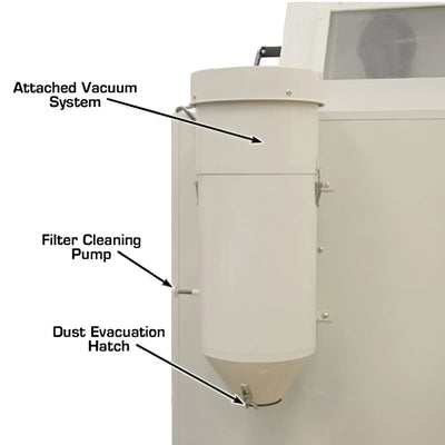Atlas SBC990 Large Sandblast Cabinet with Vacuum Dust Collection System and Foot Pedal Control