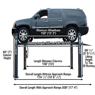 Atlas 408SL Premium 4-Post Lift with Pro-Floor Combo