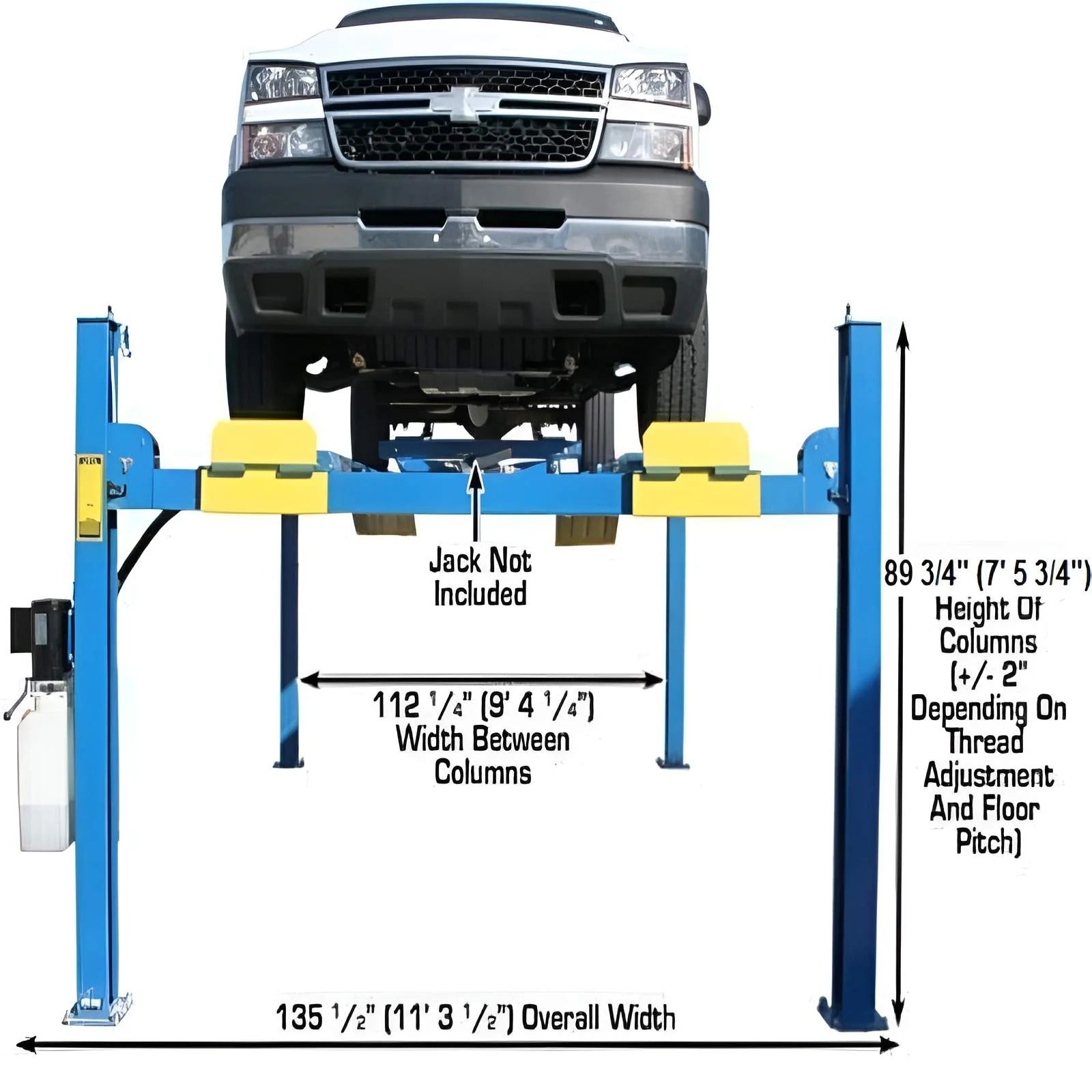 Atlas 412 Commercial 12,000 lb 4-Post Lift with RJ6 Rolling Jacks Combo