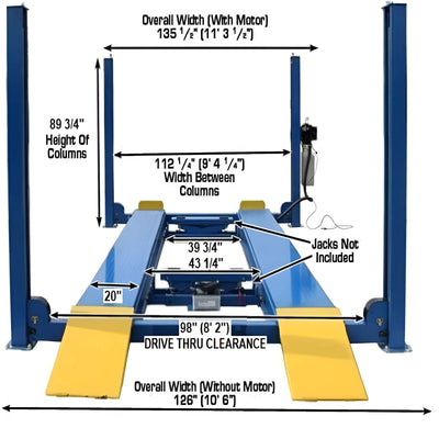 Atlas 412 12,000 lb Heavy-Duty 4-Post Lift