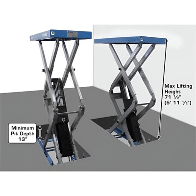 Atlas FM9SL In-Ground Full-Rise Scissor Lift with 9,000 lb Capacity and Flush-Mount Design