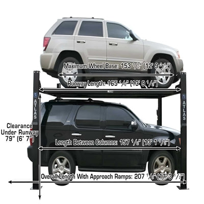 Atlas PRO8000 4-Post Vehicle Lift with RJ35 Sliding Bridge Jacks Combo