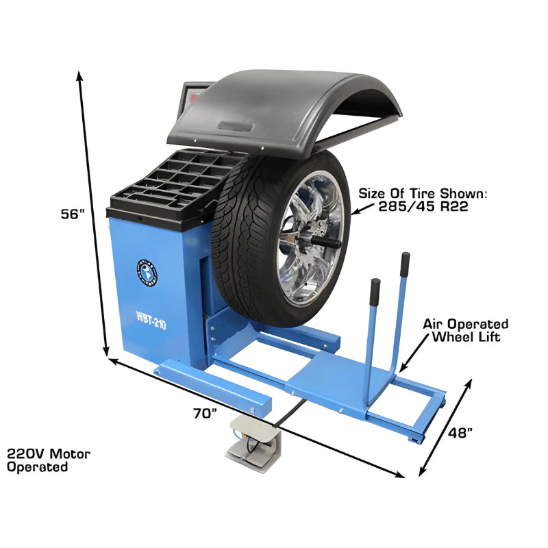 Atlas WBT-210 Heavy-Duty Truck Wheel Balancer – Commercial Grade Spin Balancer